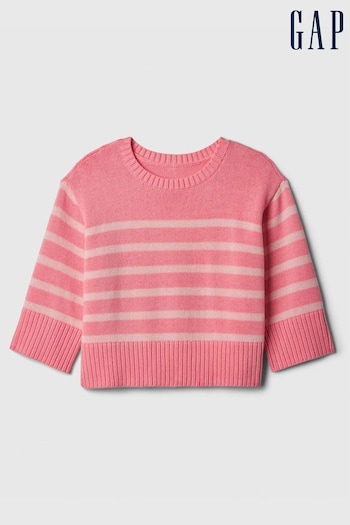 Gap Pink Split-Hem Crew Neck Knit Sweatshirt (154312) | £20