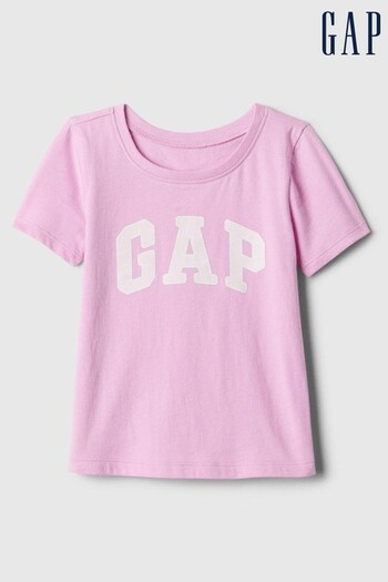 Gap Pink Logo Short Sleeve Crew Neck T-Shirt (Newborn-5yrs) (154371) | £8
