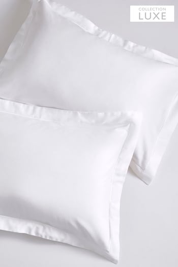 Set of 2 White 300 Thread Count Collection Luxe 100% Cotton Pillowcases (154403) | £16 - £20