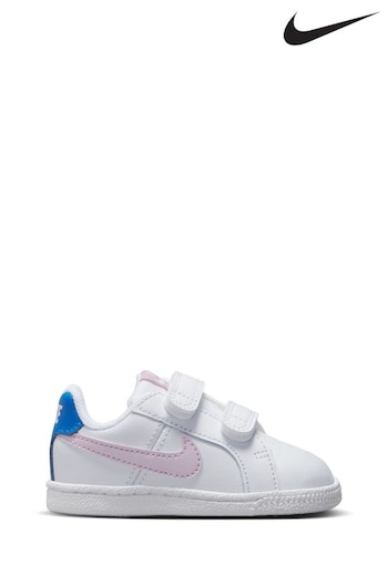 Nike White/Pink Court Royale Infant Trainers (154473) | £30