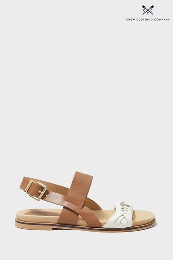 Crew Clothing Company Natural Leather Slingback Sandals (154565) | £55