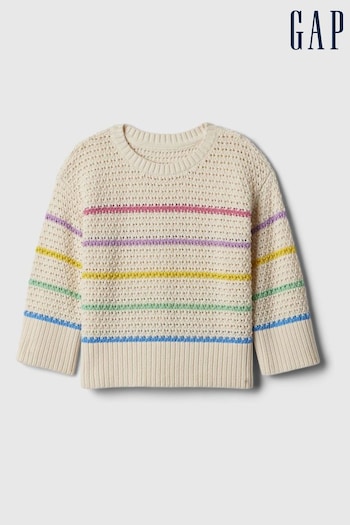 Gap Natural Stripe Pointelle Cotton Jumper (154706) | £20