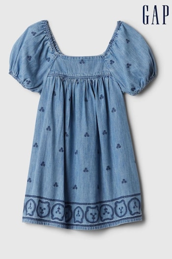 Gap Blue Embroidered Denim Dress (6mths-5yrs) (154822) | £30