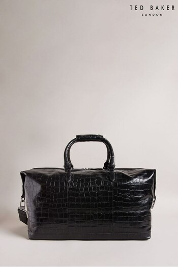 Ted Baker Fabiio Croc Effect Black Holdall Bag (154904) | £225