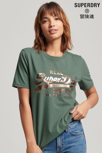 Superdry Green Vintage Logo Embellished T-Shirt (154952) | £27