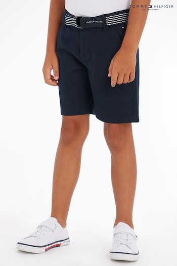 Tommy Hilfiger Blue Belted Chino Shorts (155277) | £50 - £55