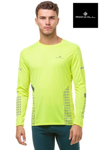 Ronhill Mens Yellow Tech Reflective Afterhours L/S Running T-Shirt (155598) | £45
