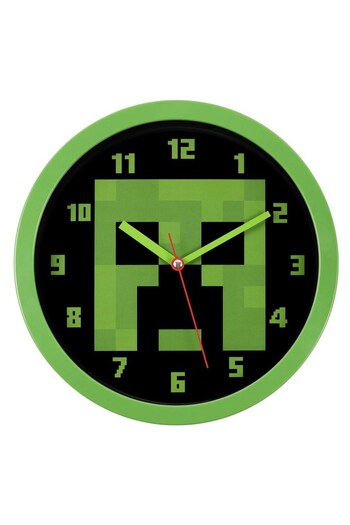 Peers Hardy Minecraft Green and Black Wall Clock (155677) | £15