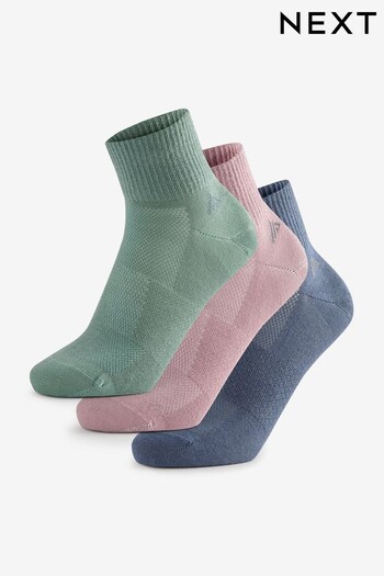 Blue/Purple Cropped Ankle Socks 3 Pack (155700) | £10