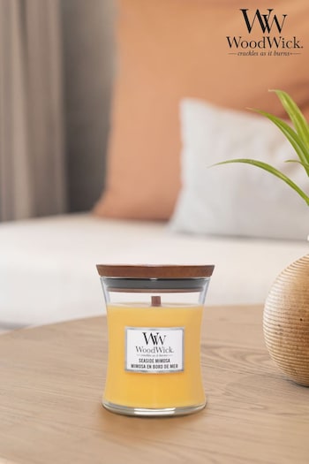 Woodwick Medium Hourglass Scented Candle with Crackle Wick Mimosa (155961) | £25