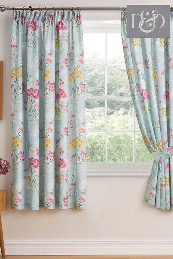 D&D Pia Pair of Pencil Pleat Curtains With TieBacks (156016) | £40