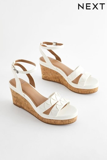 White Regular/Wide Fit Forever Comfort® Double Strap Wedges (156113) | £39