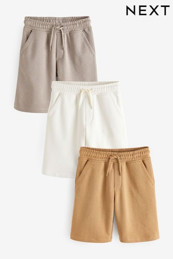 Tan Brown/Ecru Cream 3 Pack Basic Jersey Shorts anouilh (3-16yrs) (156201) | £18 - £33