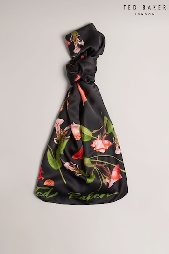 Ted Baker Fionaas Black Floral Long Silk Scarf (156431) | £85