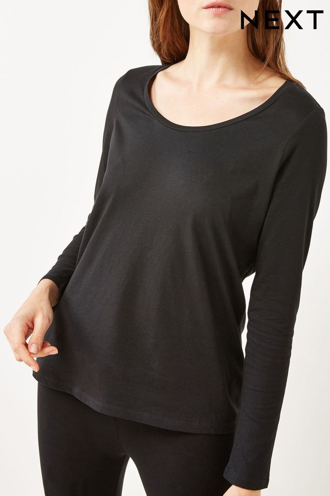 Black Long Sleeve Crew Neck Top (156449) | £9