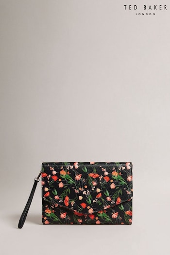 Ted Baker Black Paiticn Floral Printed Envelope Pouch (156512) | £40