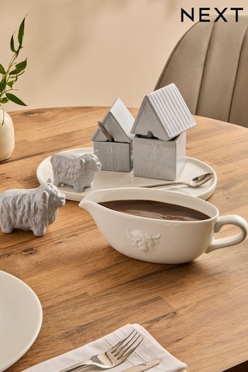 Grey Hamish the Highland Cow Gravy Boat Table Centre Piece Set (156642) | £36