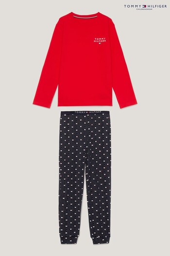 Tommy AM0AM08552 Hilfiger Red Original Print Pyjamas Set (156668) | £55