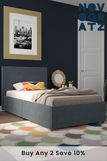 Novogratz Blue Kelly Linen 2 Drawer Storage Bed (156691) | £400