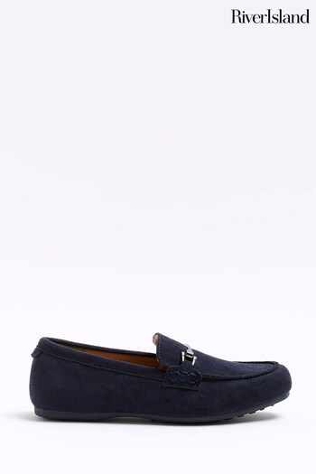 River Island Blue Suede Boys Loafers (156829) | £18