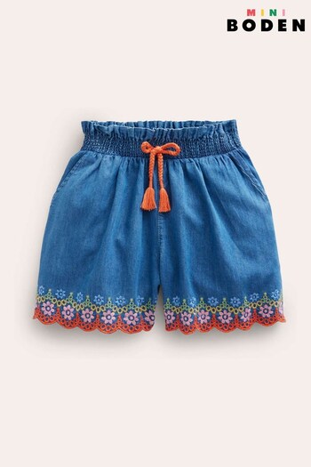 Boden Blue Embroidered Culottes (156983) | £25 - £29