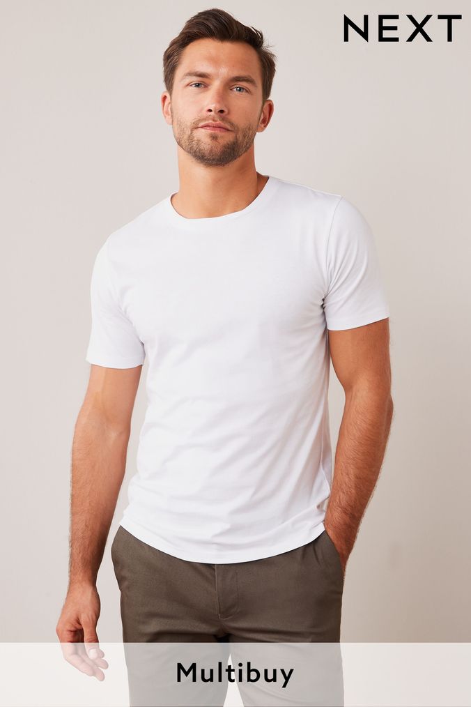 White Slim Essential Crew Neck T-Shirt (157063) | £8.50