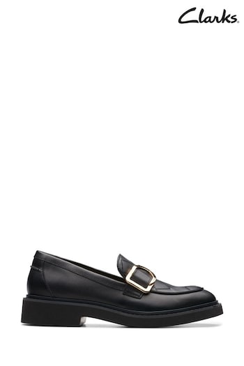 Clarks Black Leather Splend Penny Loafer Shoes (157179) | £100