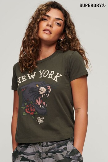 Superdry Green Tattoo Graphic 90s Fit T-Shirt (157278) | £27