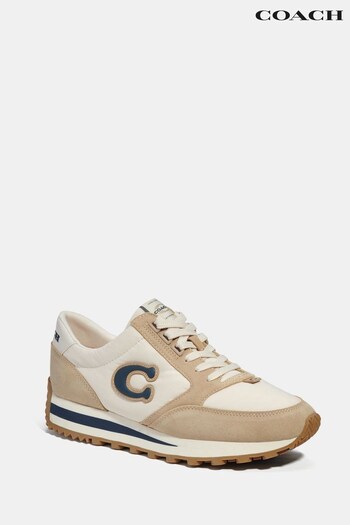 COACH Cream Branded Lace Up Trainers (157281) | £275