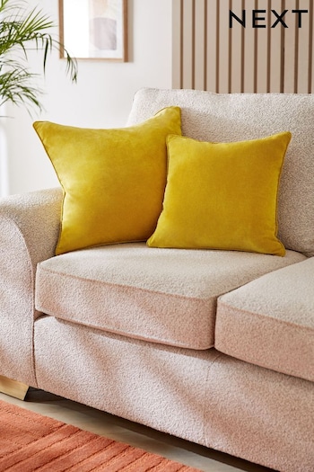 Chartreuse Yellow 59 x 59cm Soft Velour Cushion (157429) | £18