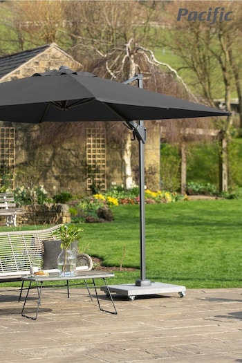 Pacific Grey Taupe Garden Voyager T2 2.7m Square Anthracite Parasol (157456) | £400