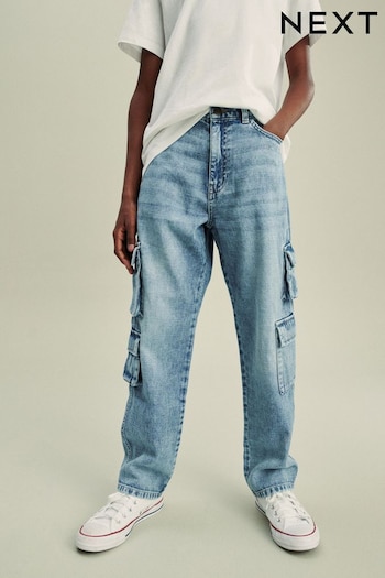 Bleach Wash Denim Multipocket Cargo Jeans (3-16yrs) (157505) | £18 - £23