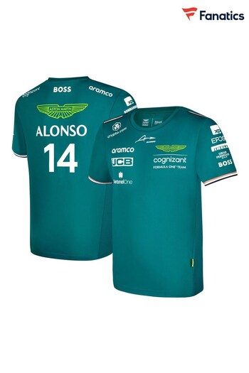 Fanatics Green Aston Martin Aramco Cognizant F1 2023 Official Fernando Alonso Team Driver T-Shirt (157641) | £47