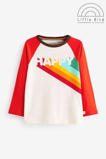 Little Bird by Jools Oliver Orange/White Long Sleeve Colourful T-Shirt (157646) | £14 - £17