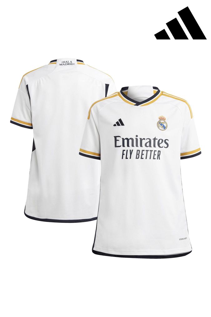 adidas White Real Madrid Home Shirt 2023-24 (158065) | £55