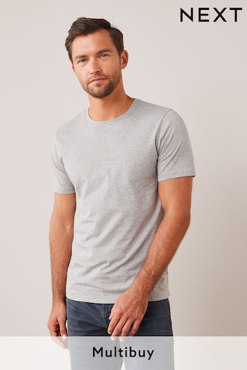 Grey Marl Slim Essential Crew Neck T-Shirt (158264) | £8