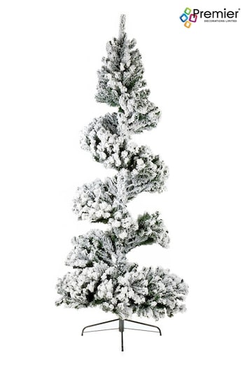Premier Decorations Ltd Green Flocked Spiral Snow Tree (158306) | £150