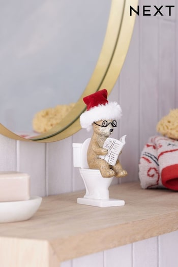 Natural Bertie Bear Christmas Bathroom Ornament (158543) | £9