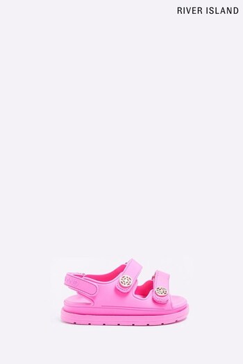 River Island Girls Pink Strap Jelly Sandals (158615) | £16