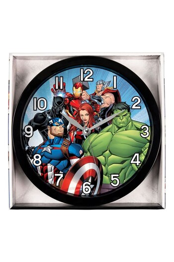 Peers Hardy Disney Marvel Avengers Multicoloured Black Wall Clock (158634) | £15