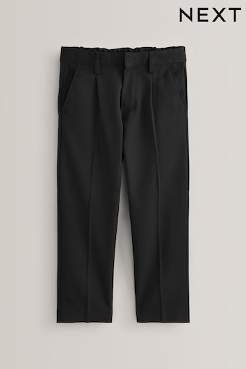 Black Plus Waist School Pleat Front Jersey Trousers (3-17yrs) (159126) | £9 - £18