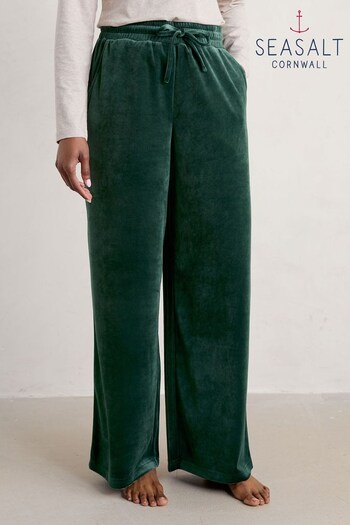 Seasalt Cornwall Green Kowan Velour Trousers (159196) | £40