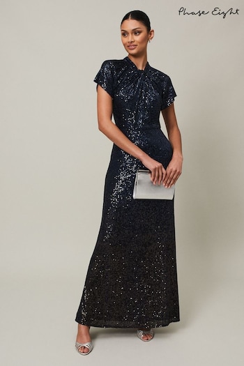Phase Eight Blue Kayla Sequin Ombre Maxi Dress (159434) | £199