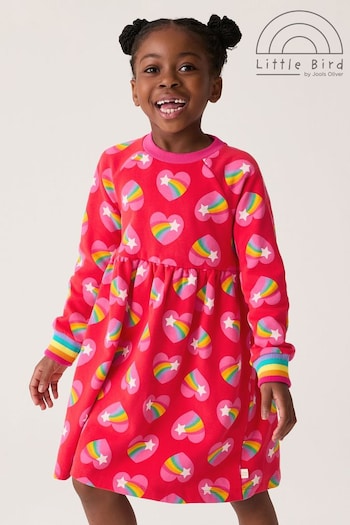 Little Bird by Jools Oliver Red Sweat 100% Cotton Dress (159506) | £22 - £28