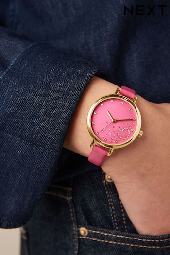 Pink Sparkle Heart Watch (159521) | £32