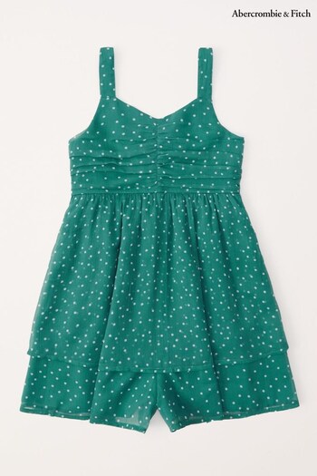 Abercrombie & Fitch Green Polka Dot Playsuit (159616) | £39