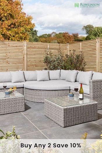 Rowlinson Grey Garden Marbella Rattan Effect Multifunction Furniture Set with Over 15 Seating Configurations (159755) | £2,140