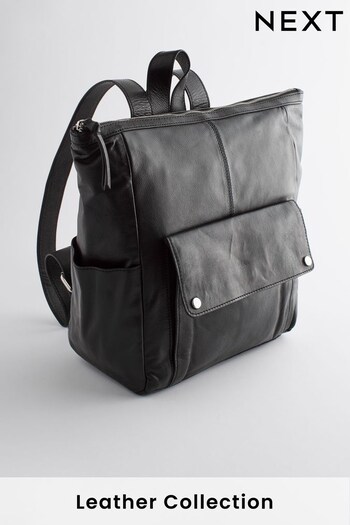 Black Leather Messenger Rucksack (159909) | £86