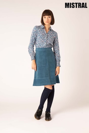 Mistral Blue Directional Cord Skirt (15G042) | £53