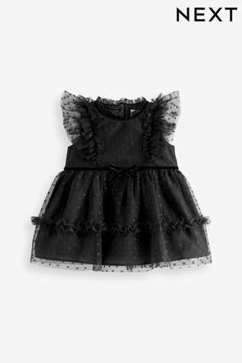 Black Mesh Baby Prom Dress (0mths-2yrs) (160023) | £34 - £36